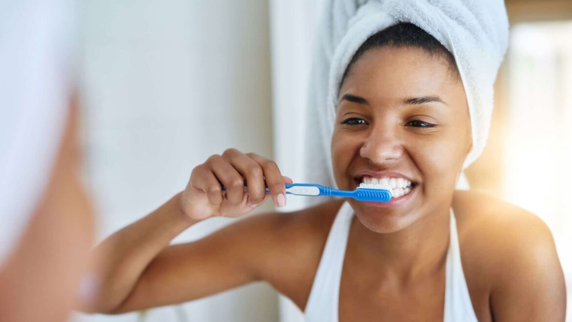 Brushing and flossing teeth. Keeping up with your Oral Hygiene.